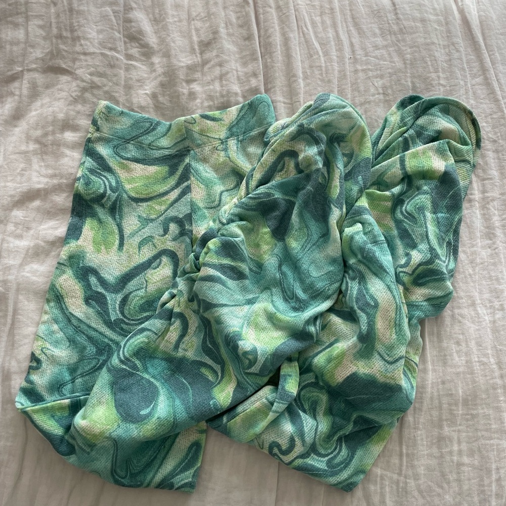 Green swirly jaded London pants
